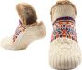 Purssolve Sokken huissokken en 2 paar Verwarmde sokken pantoffels sokken winter sokken anti slip fluffy sokken winter sokken Crème - Thumbnail 2