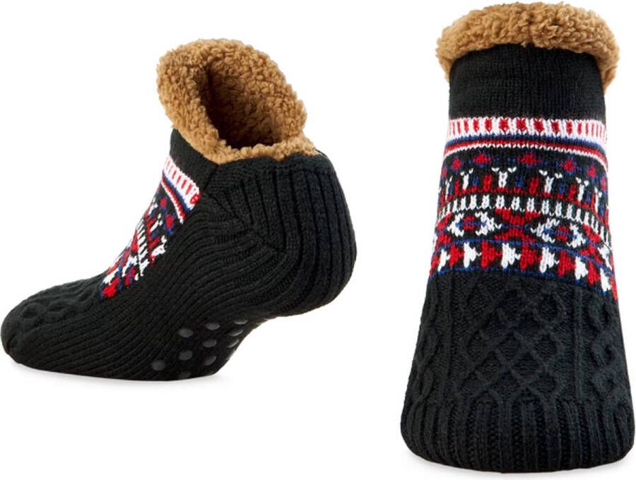 Purssolve Sokken huissokken en 2 paar Verwarmde sokken pantoffels sokken winter sokken anti slip fluffy Sokken winter sokken Zwart