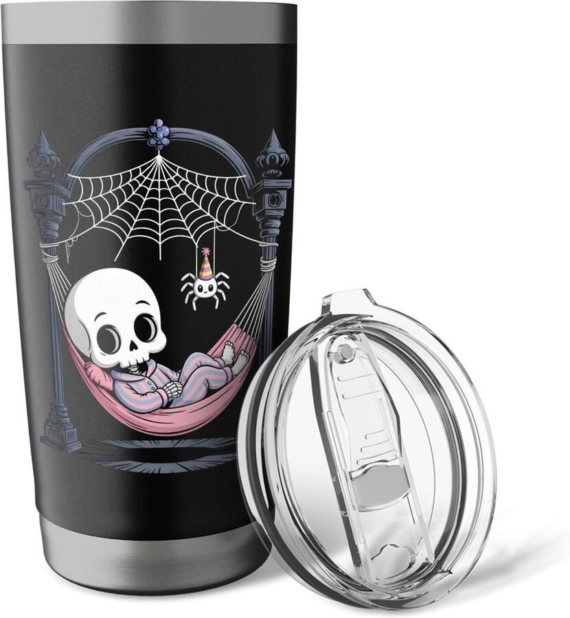 Pyjama dutje gotisch Halloween dubbelwandige thermobeker