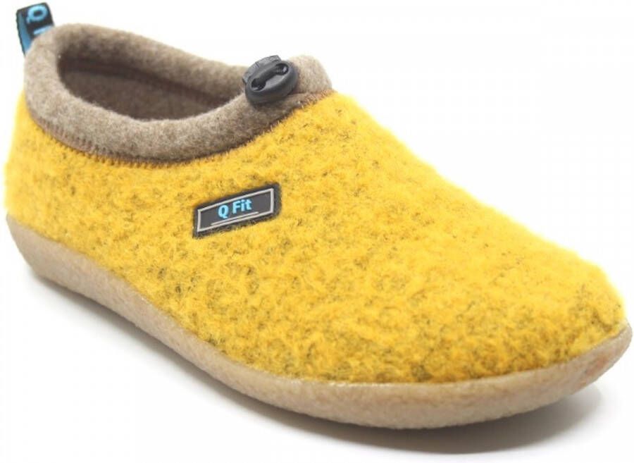 Q Fit Q Fit CATO 3567.5.020 Yellow Gele pantoffel met uitneembaar voetbed