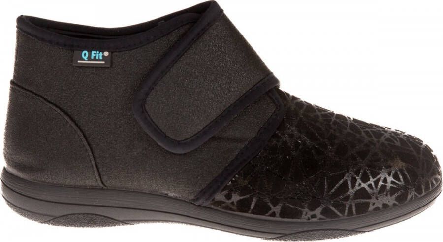 Q Fit Geneve 1 Black design stretch Dames Verbandpantoffels Zwart