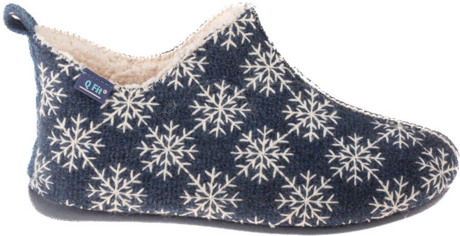 Q Fit home Q-Fit Dames Pantoffel Madrid 3300.2.028 Blauw Combi