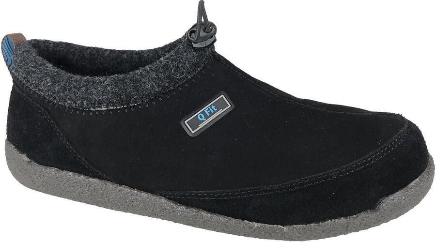 Q Fit home PANTOFFEL BERN4 ZWART NUBUC