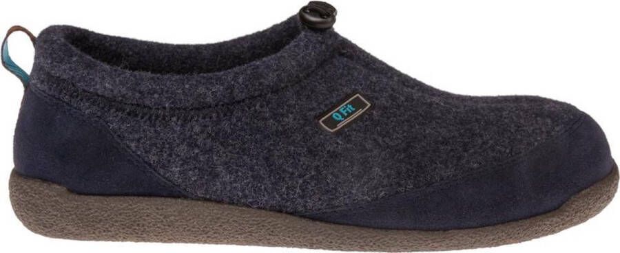 Q Fit Bern 4 Blauwe Vilten Heren Pantoffels Blauw