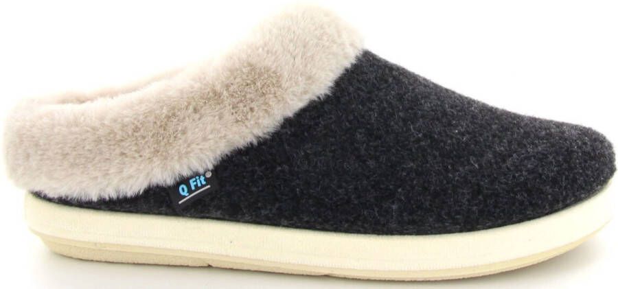Q Fit h.S. Roan Zwarte pantoffel Kleur Grijs)