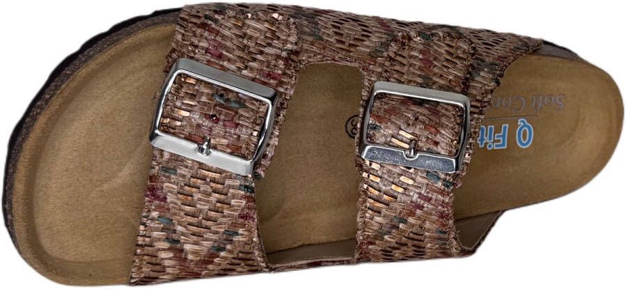 Q Fit Kelly slipper 2 band kurk Kleur Multi)