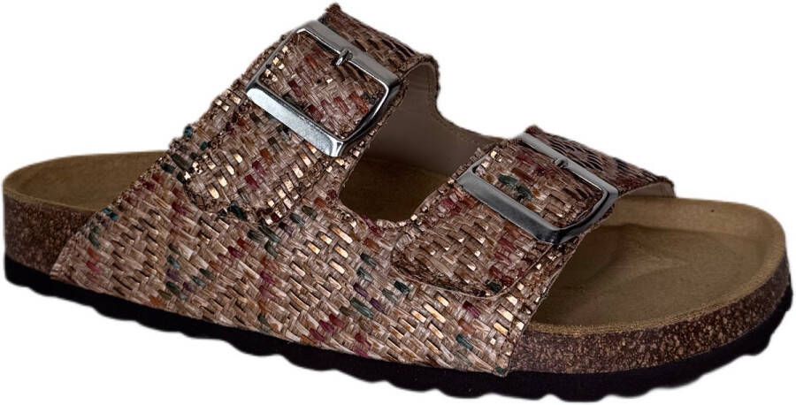 Q Fit Kelly slipper 2 band kurk Kleur Multi)
