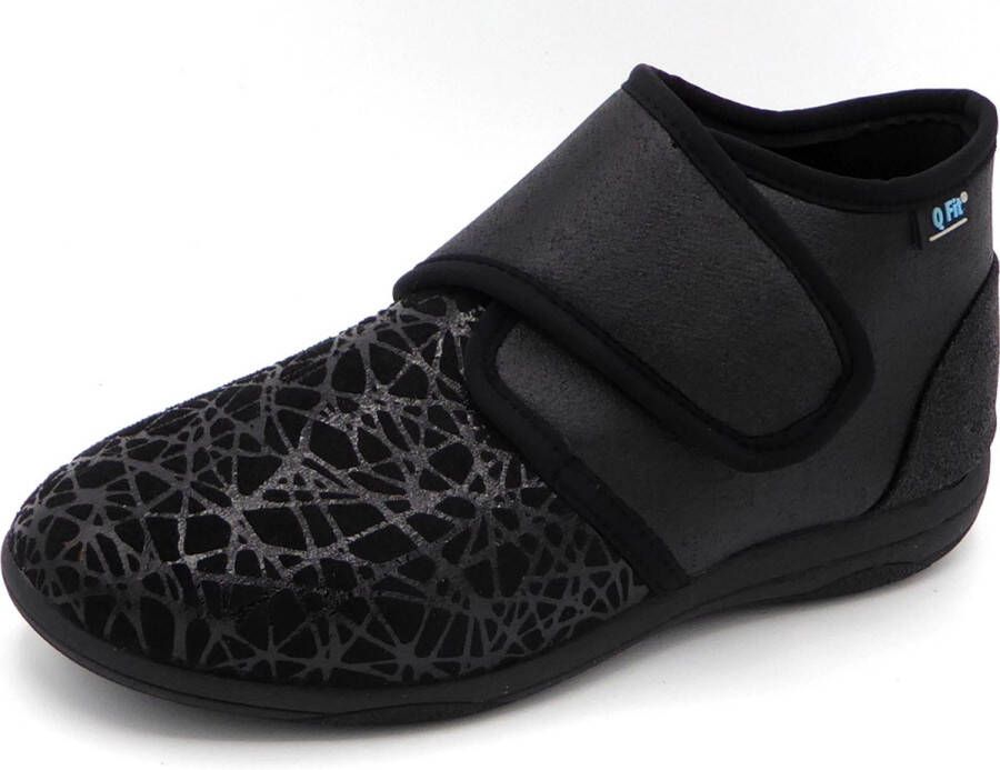 Q Fit Medical Q-Fit Medical Dames Pantoffel Geneve 2001.03 Zwart Print