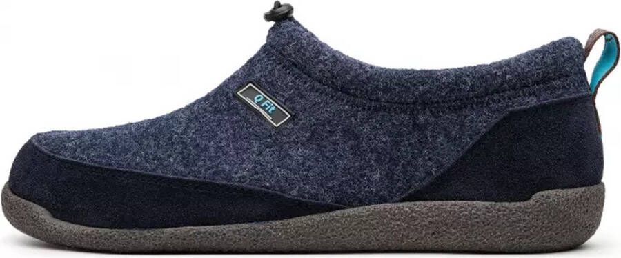 Q Fit Bern 4 Blauwe Vilten Heren Pantoffels Blauw - Foto 3