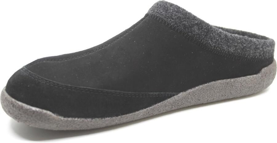 Q-Fit Bern 1 Zwarte Suede Open Heren Pantoffels Zwart - Foto 4