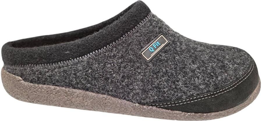 Q-Fit Bern 1 Zwarte Suede Open Heren Pantoffels Zwart - Foto 2