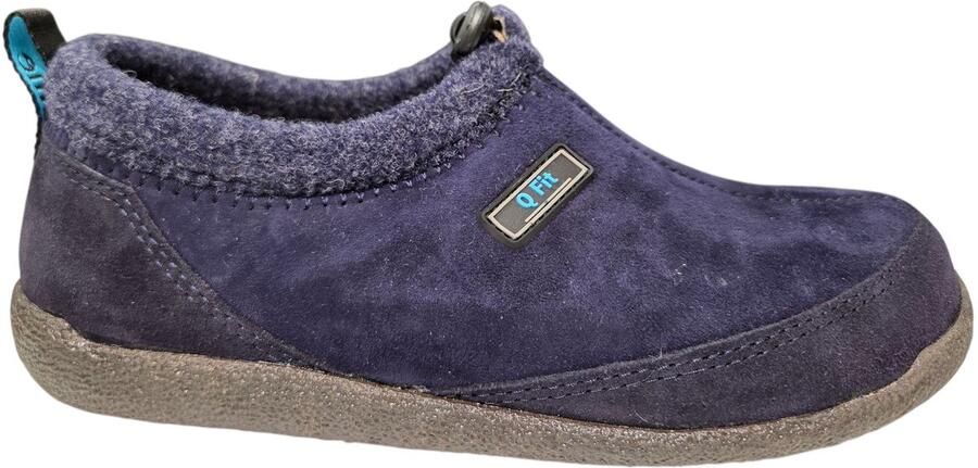 Q Fit Bern 3 Blauwe Nubuck Gesloten Dames Pantoffels Blauw