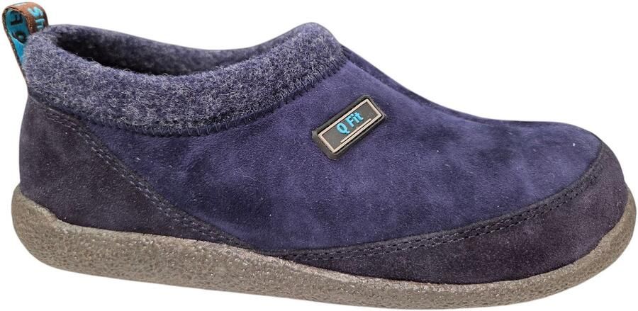 Q Fit Bern 4 Blauwe Nubuck Gesloten Heren Pantoffels Blauw