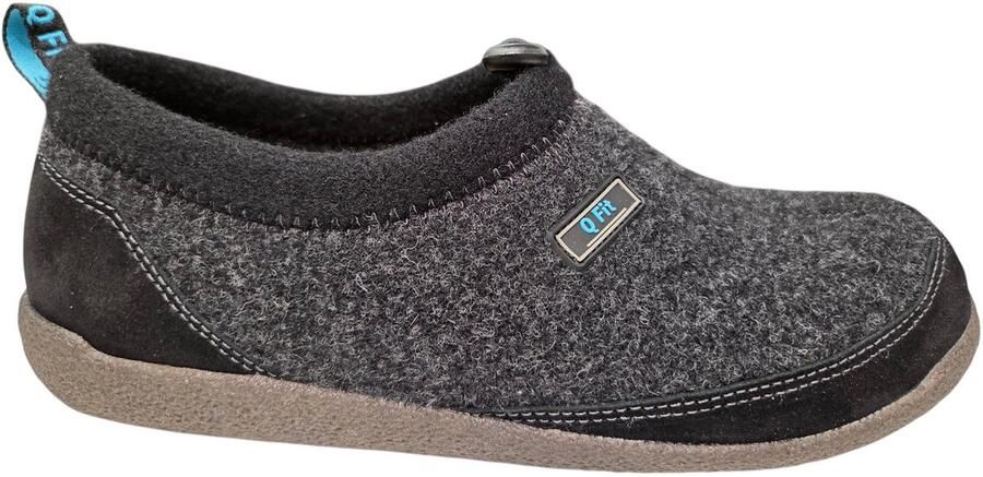 Q-Fit Bern 4 3004.4.001 Zwarte unisex pantoffel van vilt wol - Foto 5