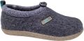 Q Fit Cato Blauwe Wollen Gesloten Dames Pantoffels Blauw - Blauw
