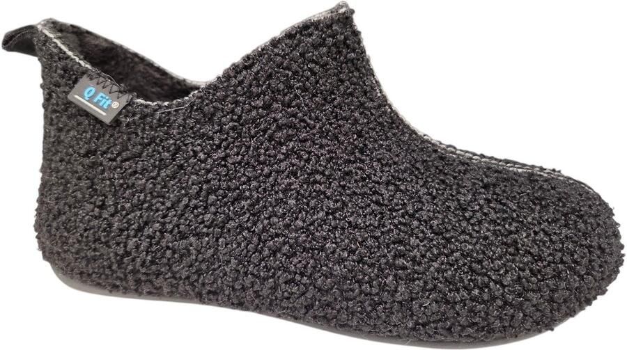 Q Fit Lieke Zwarte Gesloten Dames Pantoffels Zwart