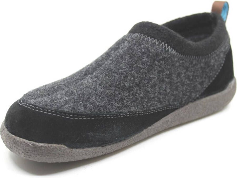 Q-Fit Bern 4 3004.4.001 Zwarte unisex pantoffel van vilt wol