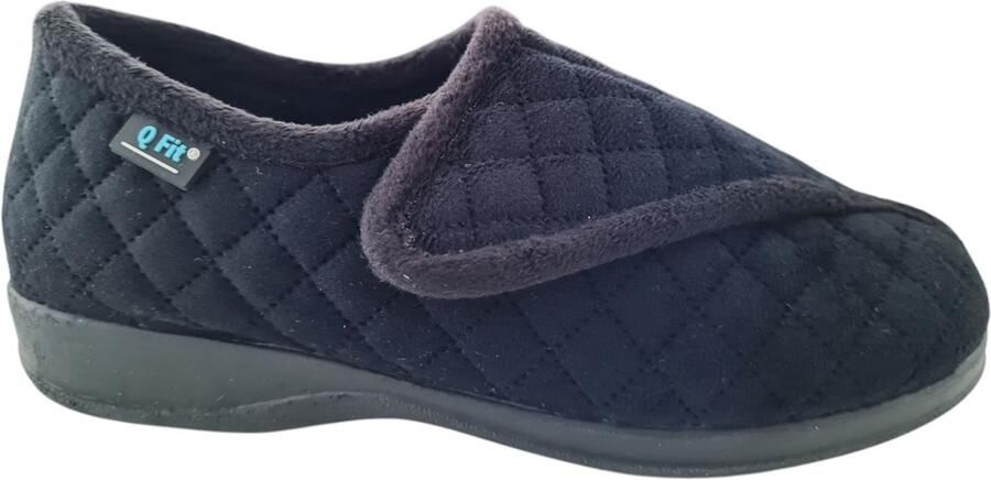 Q Fit Rebecca Zwarte Dames Verbandpantoffels Zwart