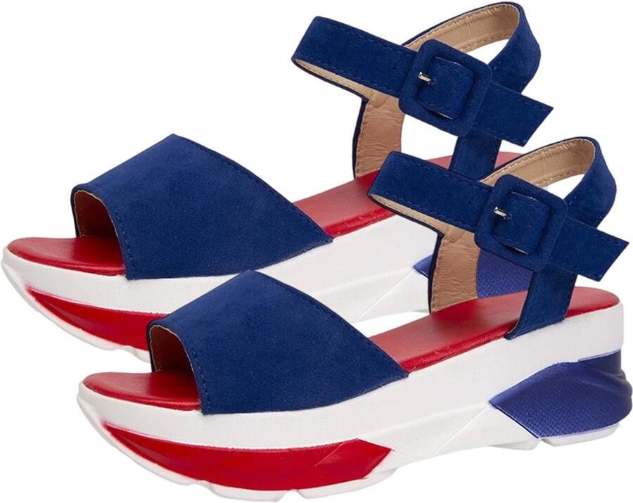 QTTVBTNA Dames Sandalen Dikke Zool & Open Teen Comfort Gesp Design Voor Zomer & Dagelijks Gebruik Plus Size Voor Dames Beige 1 Paar