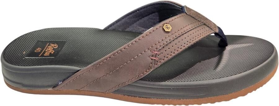 Raffas 3401 Finn Dark Brown Teenslippers Donker Bruin Synthetisch Heren Bruin
