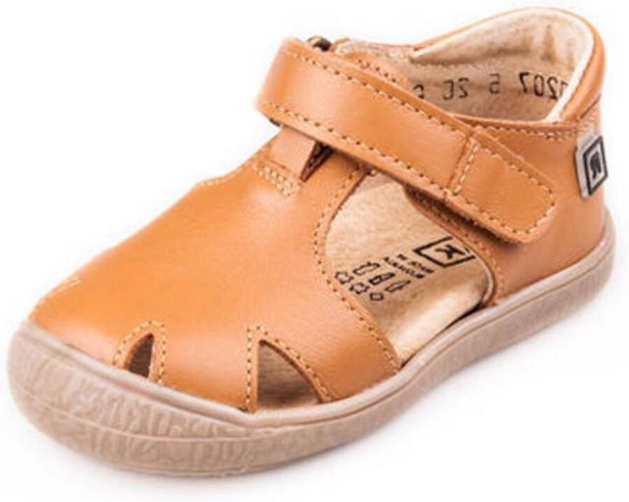 Rak Leren sandalen bruin cognac