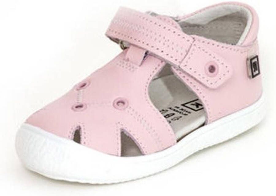 Rak Leren sandalen licht rose meisje