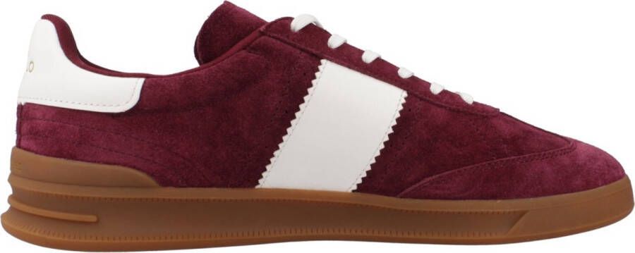 Polo Ralph Lauren Sportieve Bordeauxrode Suède Heren Sneakers Red Heren