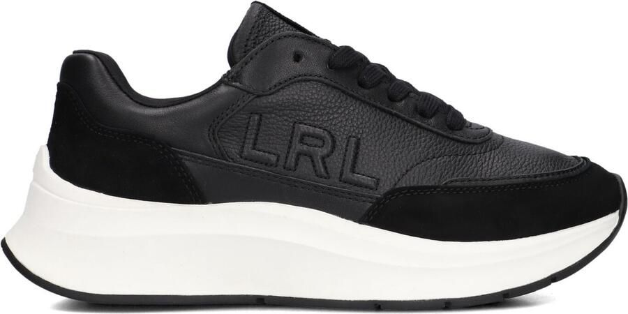 LAUREN RALPH LAUREN Lage Sneakers Dames Franky Leer Zwart - Foto 2