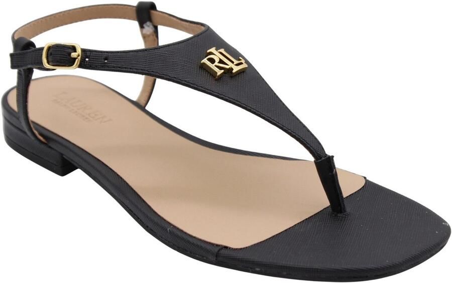 LAUREN RALPH LAUREN Dames Everley 2 Flat Sandal Maat: 36 Materiaal: Leer Kleur: Zwart - Foto 6