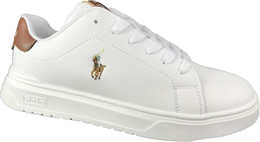 POLO RALPH LAUREN SNEAKER HERITAGE CRT WIT+CAMEL
