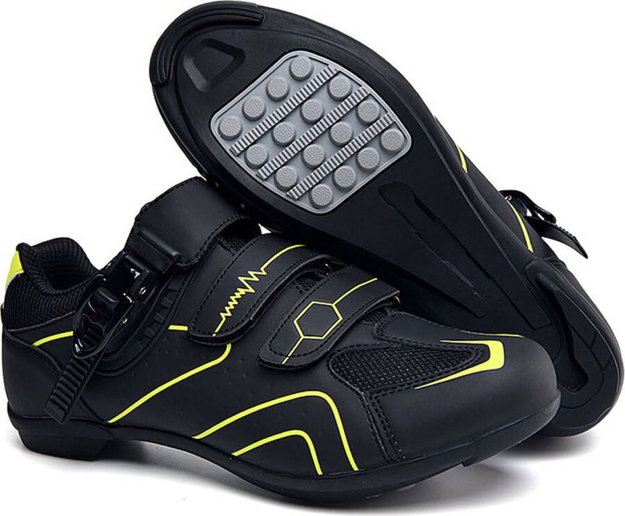 RAMBUX Fietsschoenen MTB Schoenen Heren & Dames Zwart Geel Platte Zool Wielrenschoenen Klikschoenen Mountainbike Racefiets