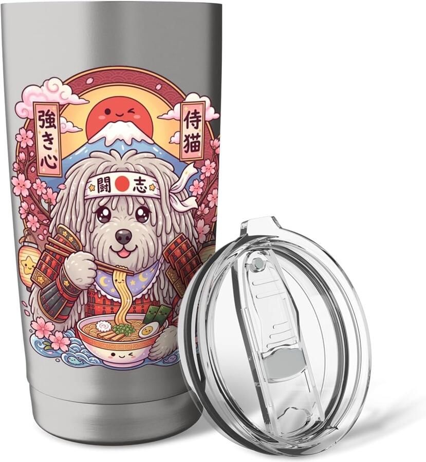 Ramen-noodles-beker met samurai-hond