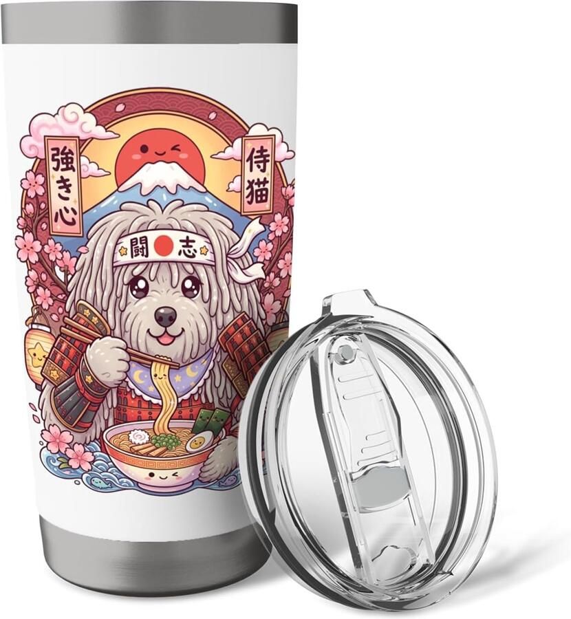 Ramen-noodles-beker met samurai-hond