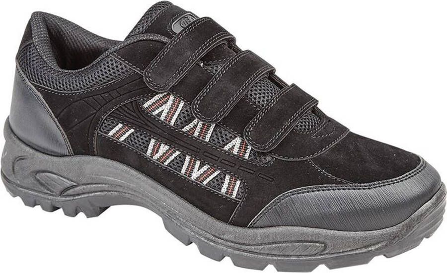 Rdek Heren Sneakers Triple Velcro Padded Trail Zwart Grijs Ascend