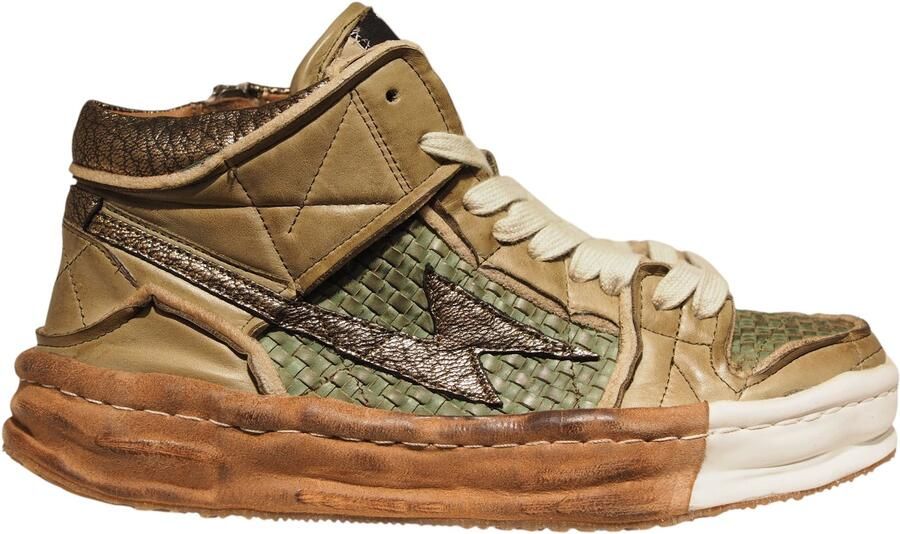 Rebecca White groene leren dames sneakers Recover