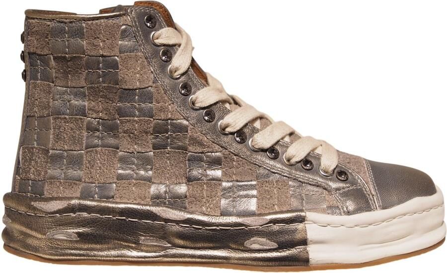 REBECCA WHITE Zwave Cross 115 platin suede lin Zilver