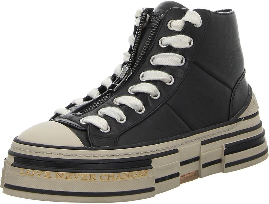 REBECCA WHITE VT22A-1 LEATHER BLACK dames sneakers zwart