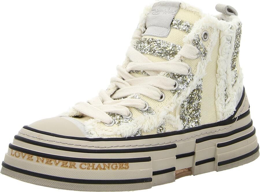 REBECCA WHITE W16-8A GLITTER PLATINE dames sneakers grijs
