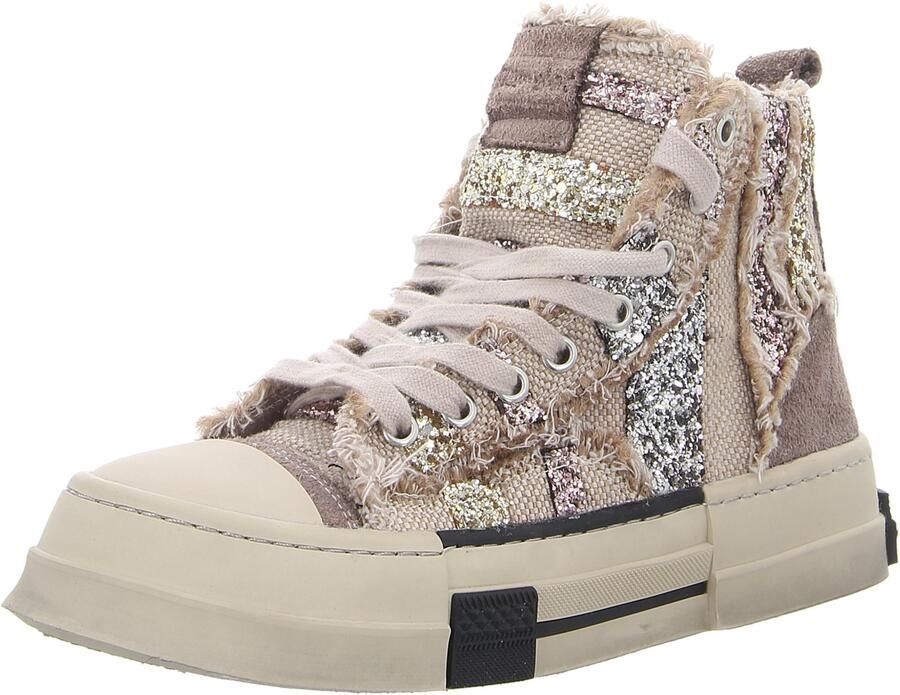 REBECCA WHITE X52-5 MIX GLITTER CHAMPAIN dames sneakers grijs