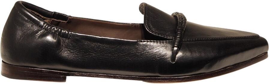 REBECCA WHITE zwarte leren instappers Vitello Black