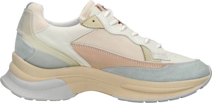 RED-RAG Lage Sneakers Dames 76638 Leer Beige