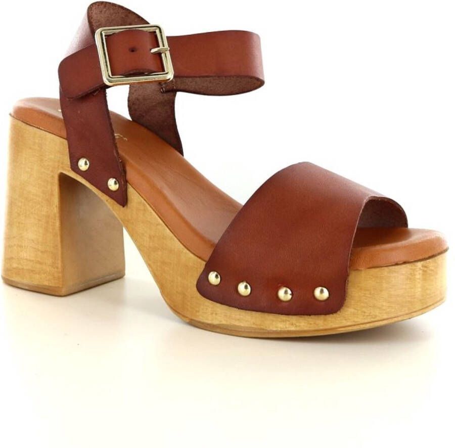 RED-RAG Sandalen Dames 79568 Maat: 40 Materiaal: Leer Kleur: Cognac - Foto 2