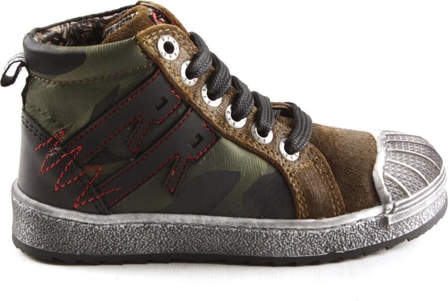 Red-Rag 15525 Sneakers Jongens Leren Sneaker Groen