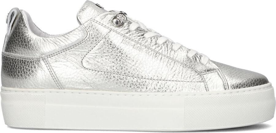 RED-RAG Lage Sneakers Dames 74402 Leer Zilver