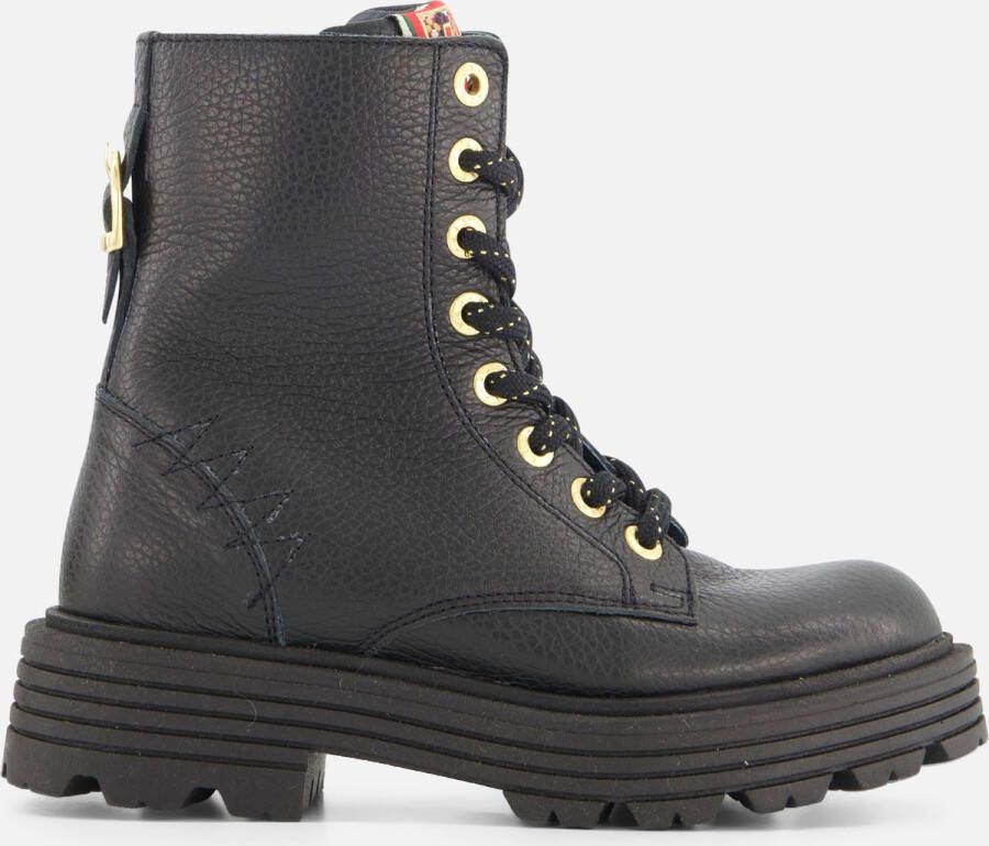 Red Rag leren veterboots zwart Meisjes Leer 34 | Enkelboot van