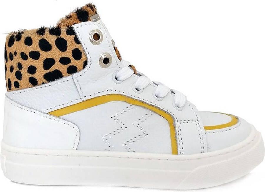 Red-Rag Witte Sneakers Mid Cut Leopard