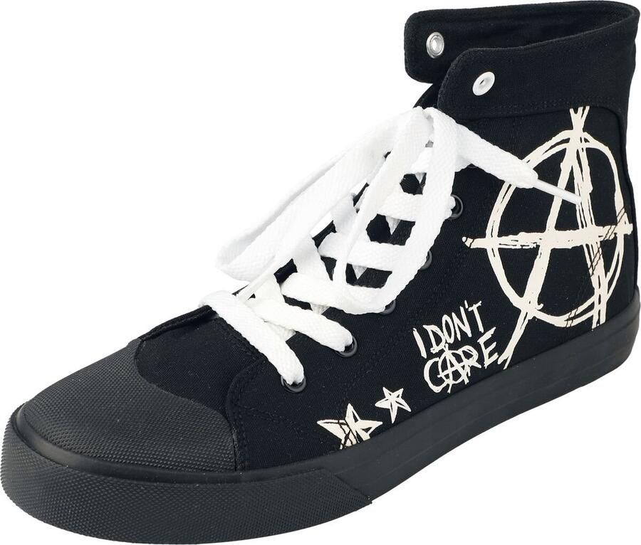 R.E.D. ROCK-ENGINEERED DESIGN zwart-witte hoge sneakers met printdetails Unisex