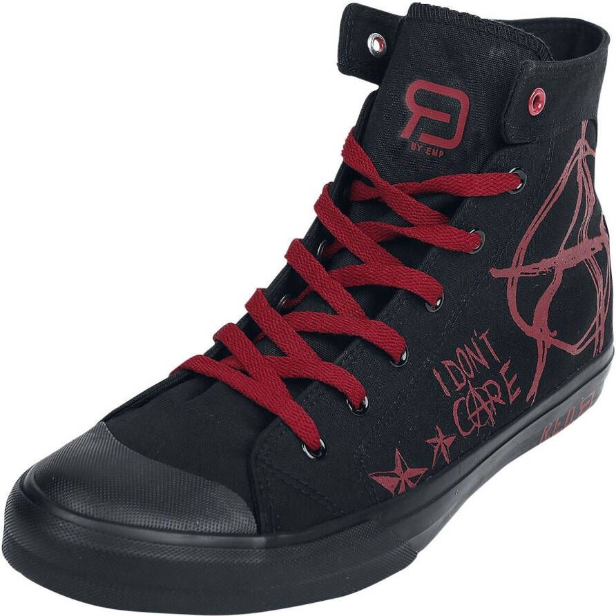 R.E.D. ROCK-ENGINEERED DESIGN RED by EMP Zwart-rode sneakers met print Unisex