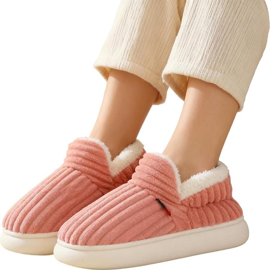 RedParrot Zachte Dames Sloffen Roze Warm Pantoffels