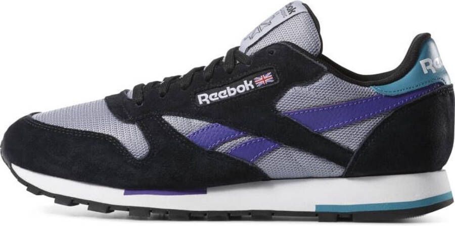 Reebok Cl Leather Mu Heren Sneakers Wedge-Black White Cool Shadow Mist Purple Maat